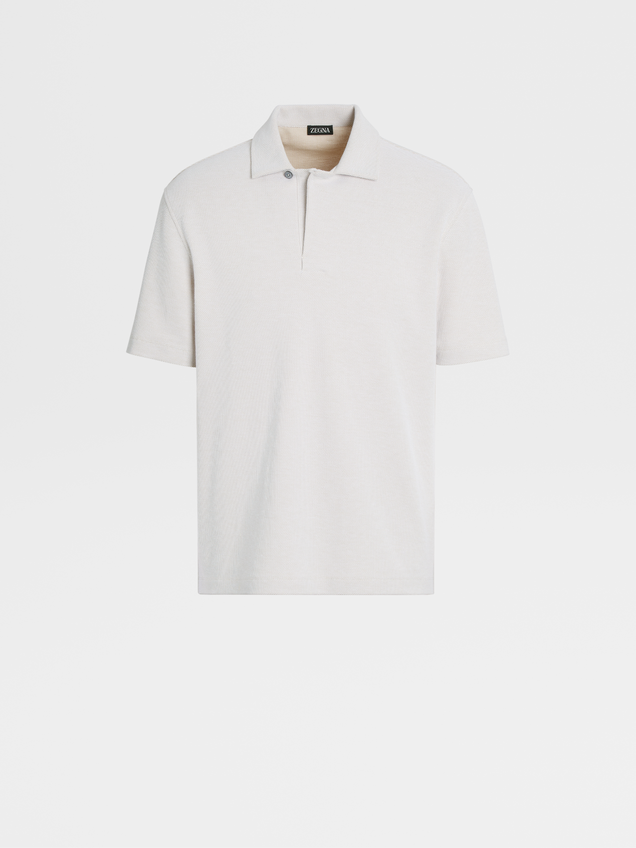 米色配白色棉质短袖 Polo 衫